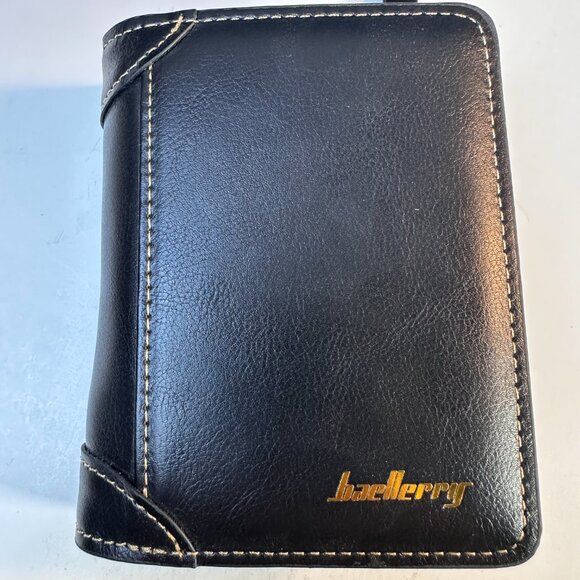 LEATHER TRIFOLD WALLET FOR MEN W/ ID WINDOW & 8 CREDITS CART SLOTS - Picture 1 of 10